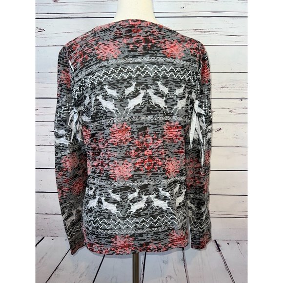 Sundance Ugly Christmas Shirt T-Shirt Pullover Large Burnout Long Sleeve Womens - Picture 5 of 8